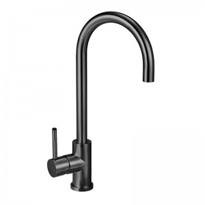 High Rise Gun Metal Goose Neck Sink Mixer