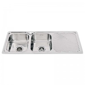40L Double Bowl Sink with Fan Drainer
