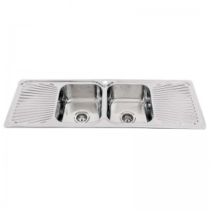 40L Double Bowl Sink with Double Fan Drainers