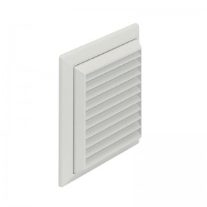 Louvered Wall Outlet 125mm with Flyscreen