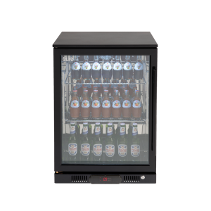 138L Single Left Hand Door Black Beverage Fridge