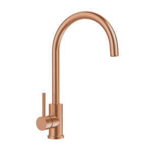 PVD Kitchen Goose Neck Mixer Tap Copper