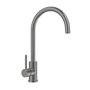 PVD Kitchen Goose Neck Mixer Tap Gun Metal